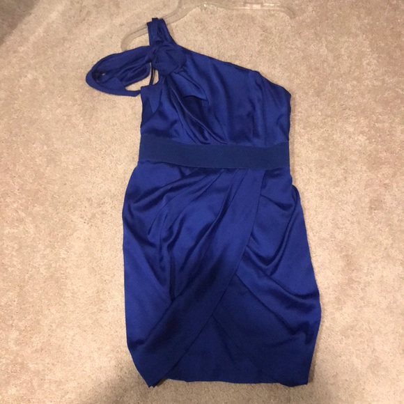 Royal blue vintage cache one shoulder dress - Picture 5 of 5